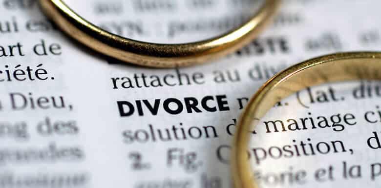 Book open to the definition of Divorce