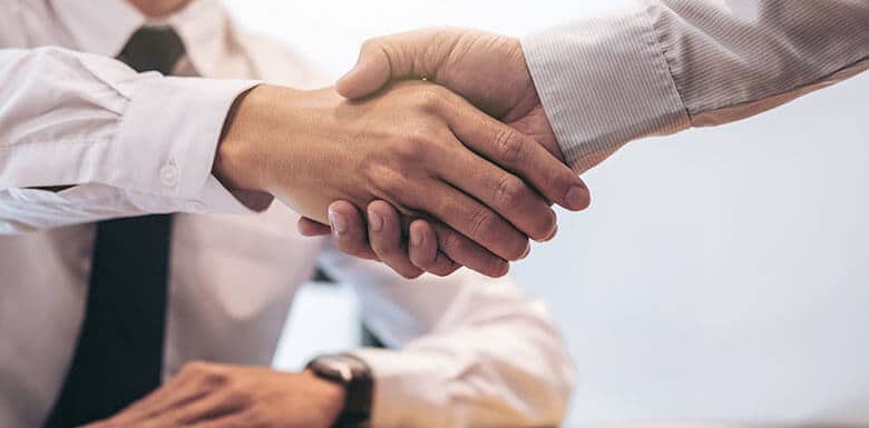 Two men shaking hands