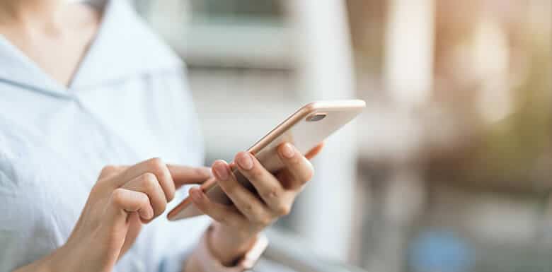 Woman using cell phone