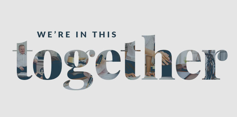 We're in this together, decorative graphic